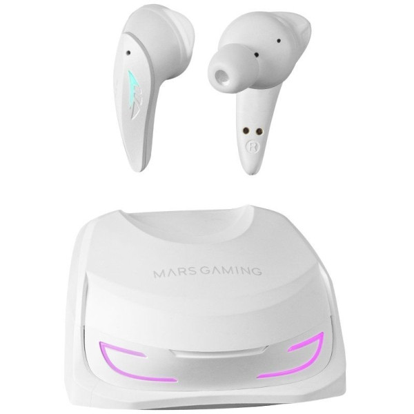Auriculares Bluetooth Mars Gaming MHI-Ultra con estuche de carga/ Autonomía 7-8h/ Blancos - Imagen 1