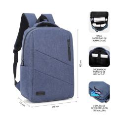 Mochila Subblim City Backpack para Portátiles hasta 15.6'/ Puerto USB/ Azul - Imagen 4