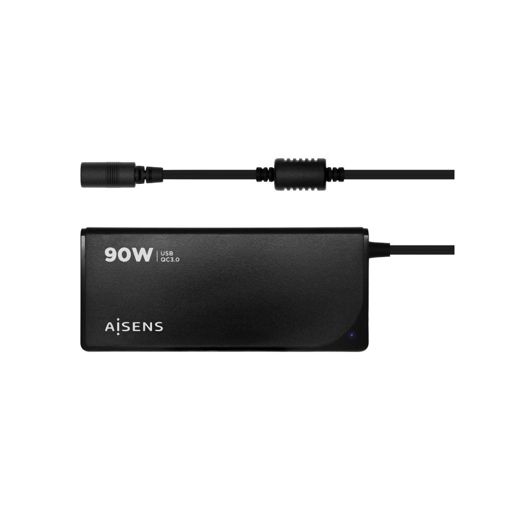 Cargador de Portátil Aisens ASLC-90WAUTO-BK/ 90W/ Automático/ 12 Conectores/ Voltaje 15-20V