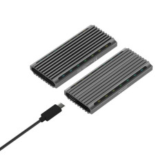 Caja Externa para Disco Duro SSD M.2 SATA/NVMe Aisens ASM2-RGB011GR/ USB 3.2 Gen2/ Sin Tornillos