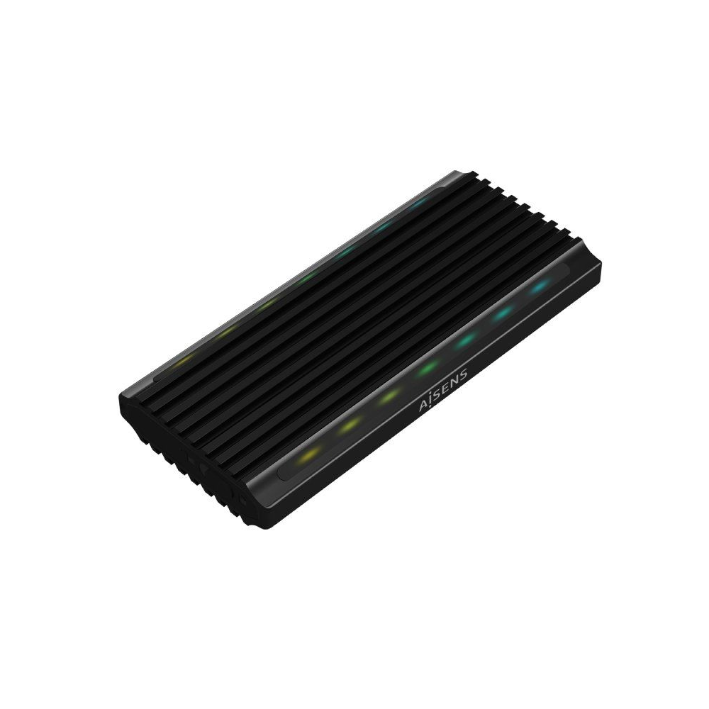 Caja Externa para Disco SSD M.2 SATA/NVMe Aisens ASM2-RGB012B/ USB 3.2/ Sin tornillos