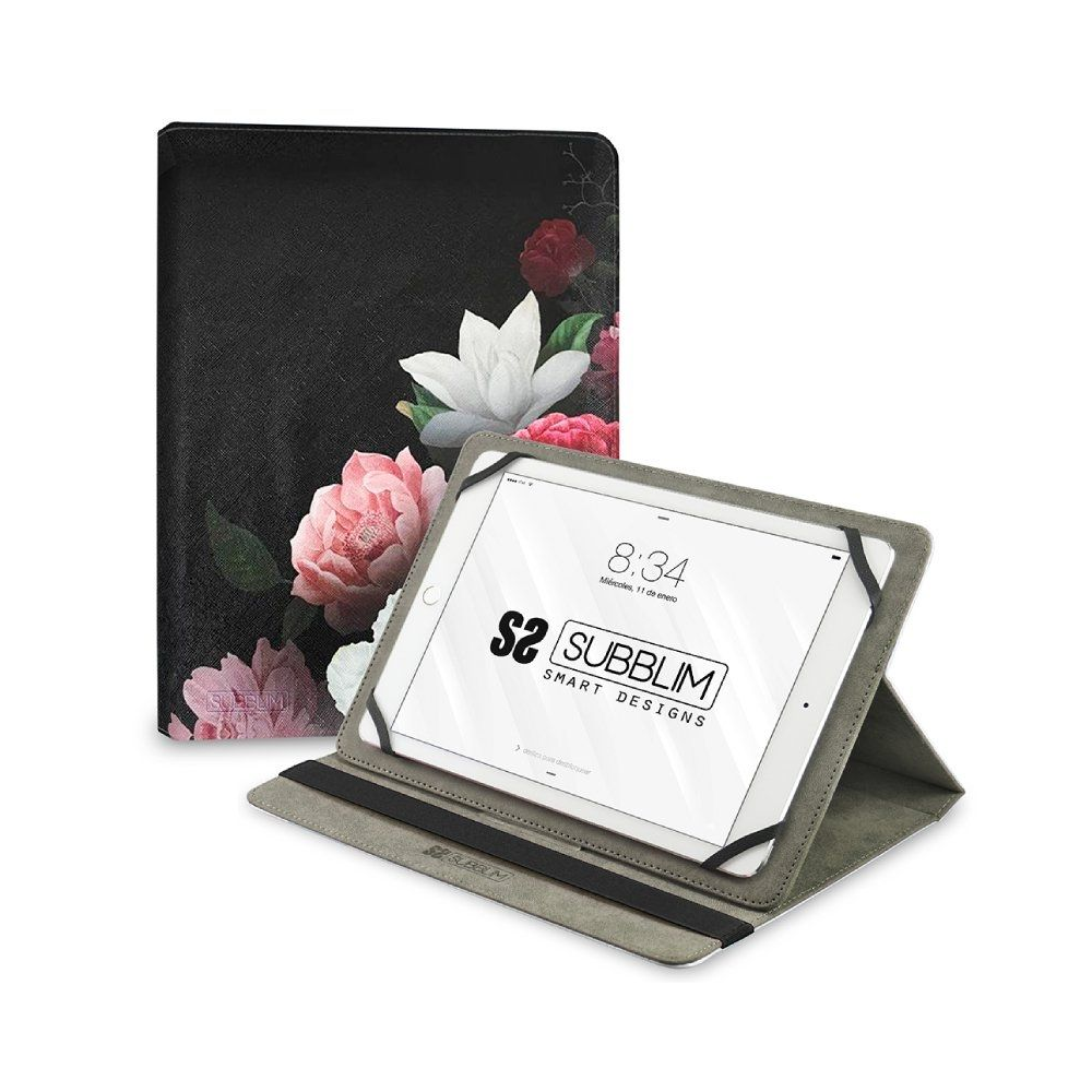 Funda Subblim Trendy Case Rosas para Tablet de 11'/ Negra