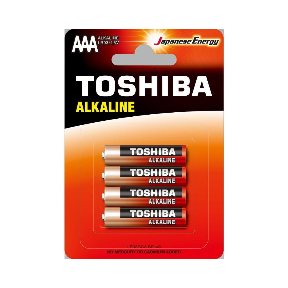 Pack de 4 Pilas AAA Toshiba LR03 Eco/ 1.5V/ Alcalinas