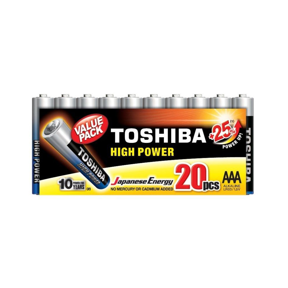 Pack de 20 Pilas AAA Toshiba R03ATPACK20/ 1.5V/ Alcalinas