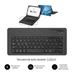 Funda con Teclado Subblim Keytab Pro Bluetooth para Tablets de 9'-11'/ Marmol Azul