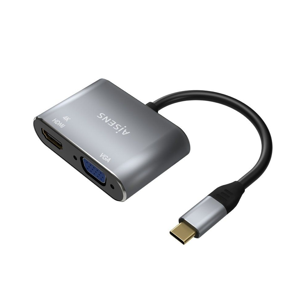 Adaptador USB Tipo-C Aisens A109-0627/ HDMI Hembra - VGA Hembra - USB Tipo-C Macho