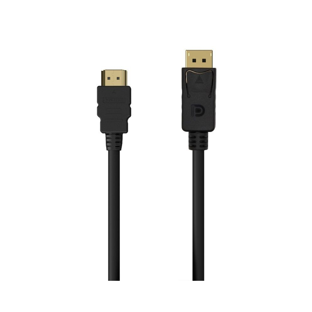 Cable Conversor Aisens A125-0550/ Displayport Macho - HDMI Macho/ 0.5m/ Negro