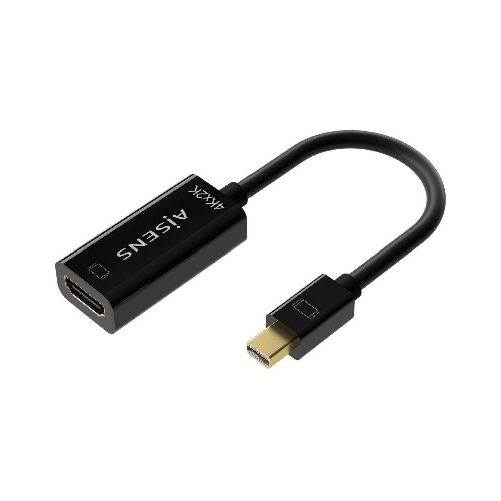 Cable Conversor Aisens A125-0643/ Mini Displayport Macho - HDMI Hembra/ 15cm/ Negro