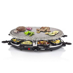 Parrilla Princess Stone 8 Oval & Raclette 162720/ 1200W/ Tamaño 43*30cm