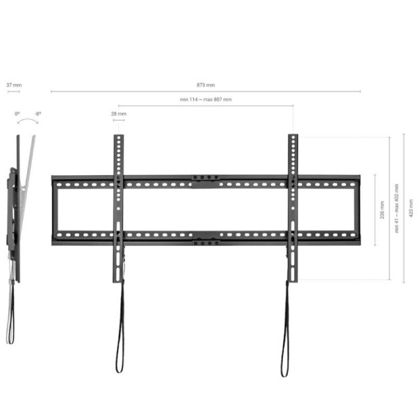 Soporte de Pared Inclinable/ Fijo Aisens WT90T-121 para TV de 37-90'/ hasta 75kg