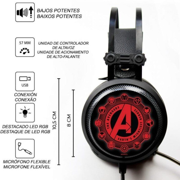 Auriculares Gaming con Micrófono Leotec Avengers 003 Marvel/ Jack 3.5