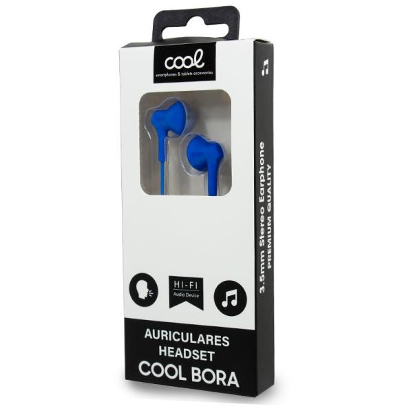 Auriculares 3,5 mm COOL Bora Stereo Con Micro Azul