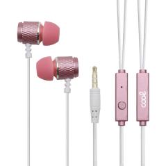 Auriculares 3,5 mm COOL Metalizado Stereo Con Micro Rosa