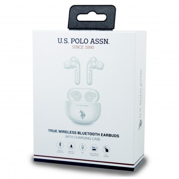 Auriculares Stereo Bluetooth Dual Pod Licencia US Polo ASSN Blanco