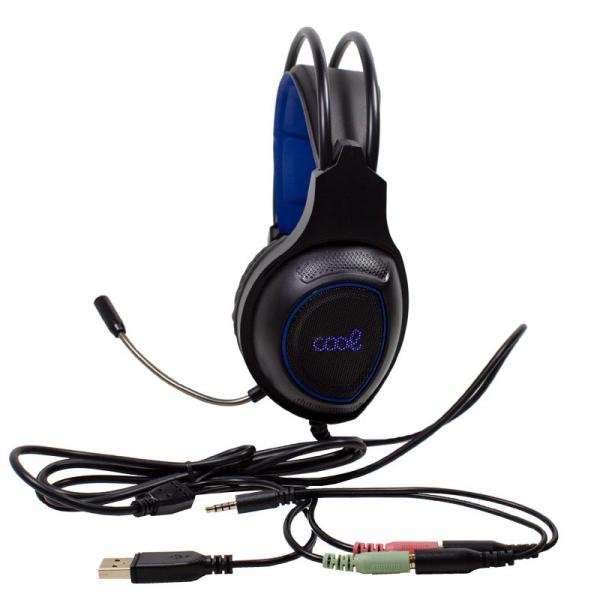 Auriculares Stereo PC / PS4 / PS5 / Xbox Gaming Iluminación COOL Oklahoma + Adapt. PS4