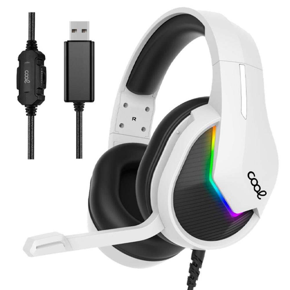 Auriculares Stereo PC / PS4 / PS5 / Xbox Gaming Iluminación COOL Storm White USB 7.1