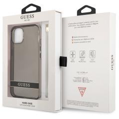 Carcasa COOL para iPhone 13 Licencia Guess Negro + Colgante Gris