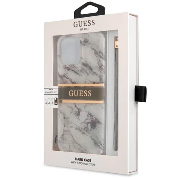 Carcasa COOL para iPhone 13 mini Licencia Guess Mármol + Colgante