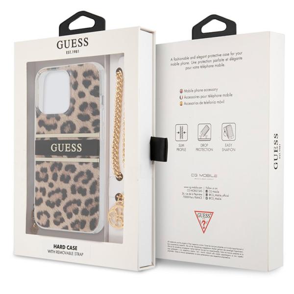 Carcasa COOL para iPhone 13 Pro Licencia Guess Leopardo + Colgante