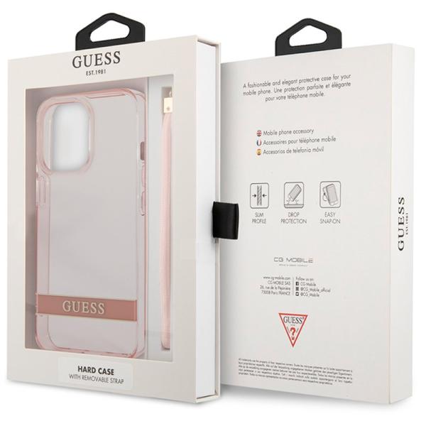 Carcasa COOL para iPhone 13 Pro Licencia Guess Rosa + Colgante