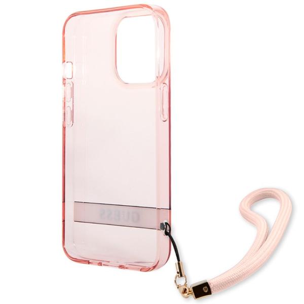 Carcasa COOL para iPhone 13 Pro Licencia Guess Rosa + Colgante