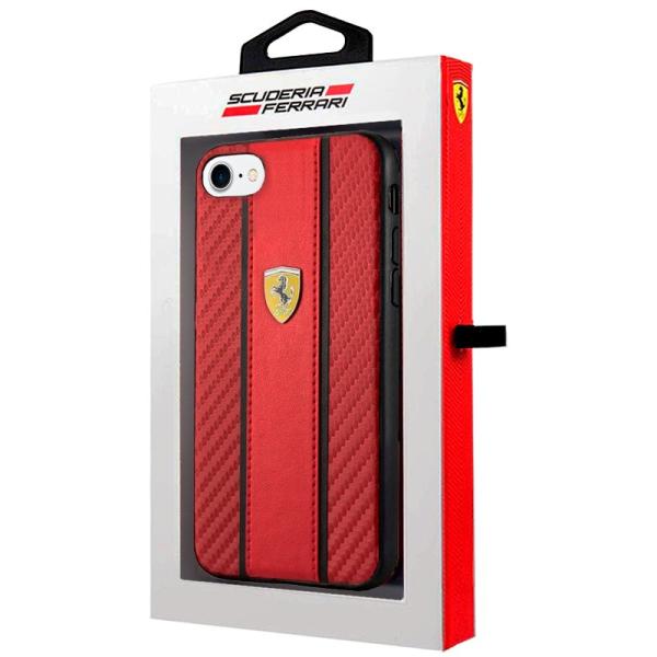 Carcasa COOL para iPhone 6 / 7 / 8 / SE (2020) / SE (2022) Licencia Ferrari Piel Rojo