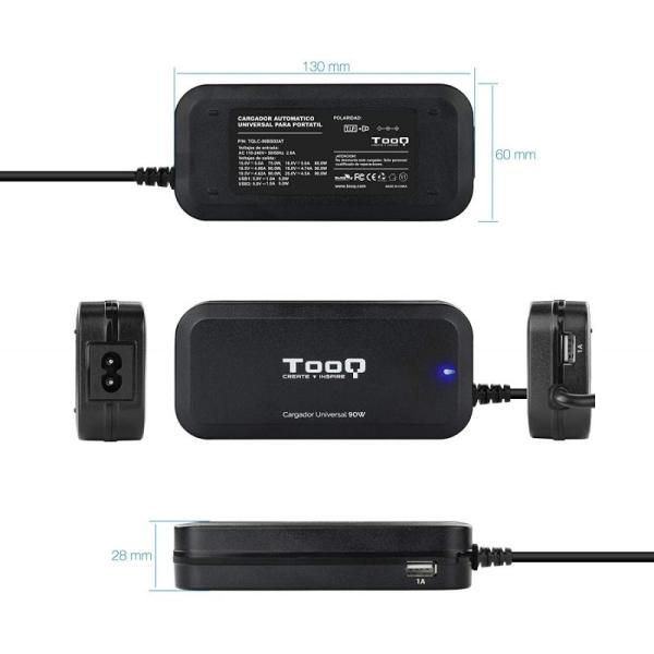 Cargador de Portátil TooQ TQLC-90BS02AT/ 90W/ Automático/ 12 Conectores/ Voltaje 12-20V - Imagen 4