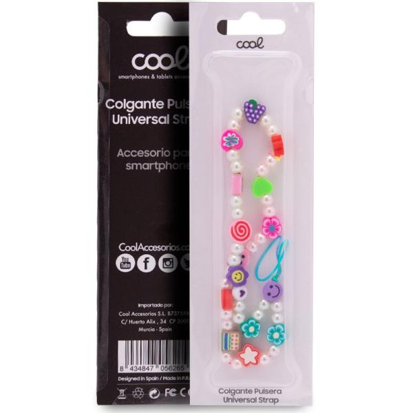 Colgante COOL Universal Smartphone Pulsera Strap Perlas Mix