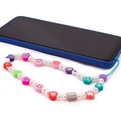 Colgante COOL Universal Smartphone Pulsera Strap Perlas Mix