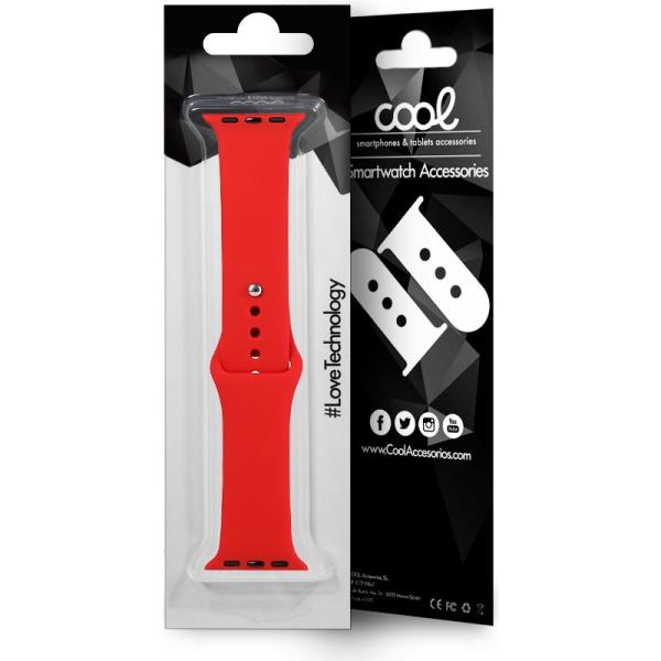 Correa COOL para Apple Watch Series 1 / 2 / 3 / 4 / 5 / 6 / 7 / SE (38 / 40 / 41 mm) Goma Rojo