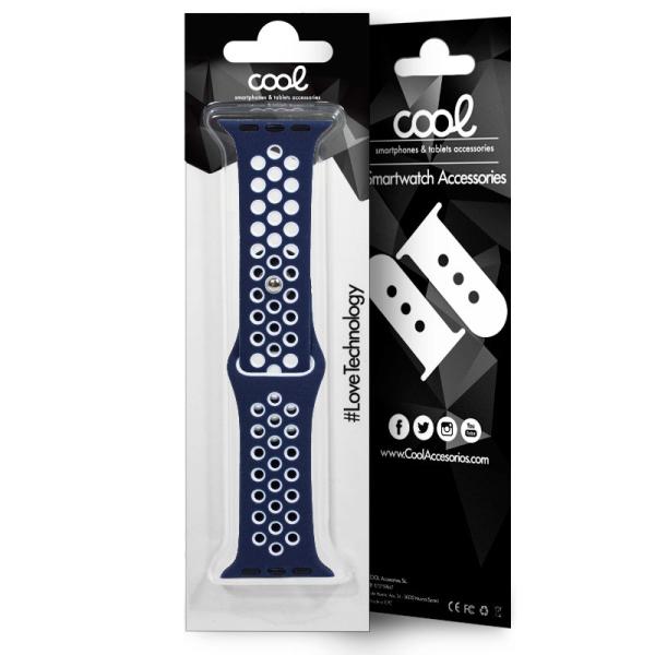 Correa COOL para Apple Watch Series 1 / 2 / 3 / 4 / 5 / 6 / 7 / SE (38 / 40 / 41 mm) Sport Azul