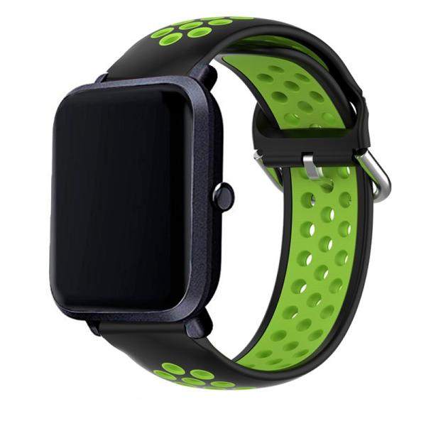 Correa Universal 20mm Amazfit Bip / GTS / Bip Lite / Huawei / Samsung / COOL Oslo Goma Negro-Verde