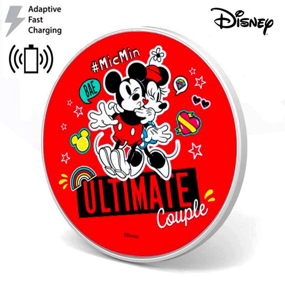 Dock Base Cargador Smartphones Qi Inalámbrico Universal Licencia Disney Rojo (Carga Rápida)