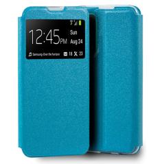 Funda COOL Flip Cover para Huawei P Smart 2021 Liso Celeste