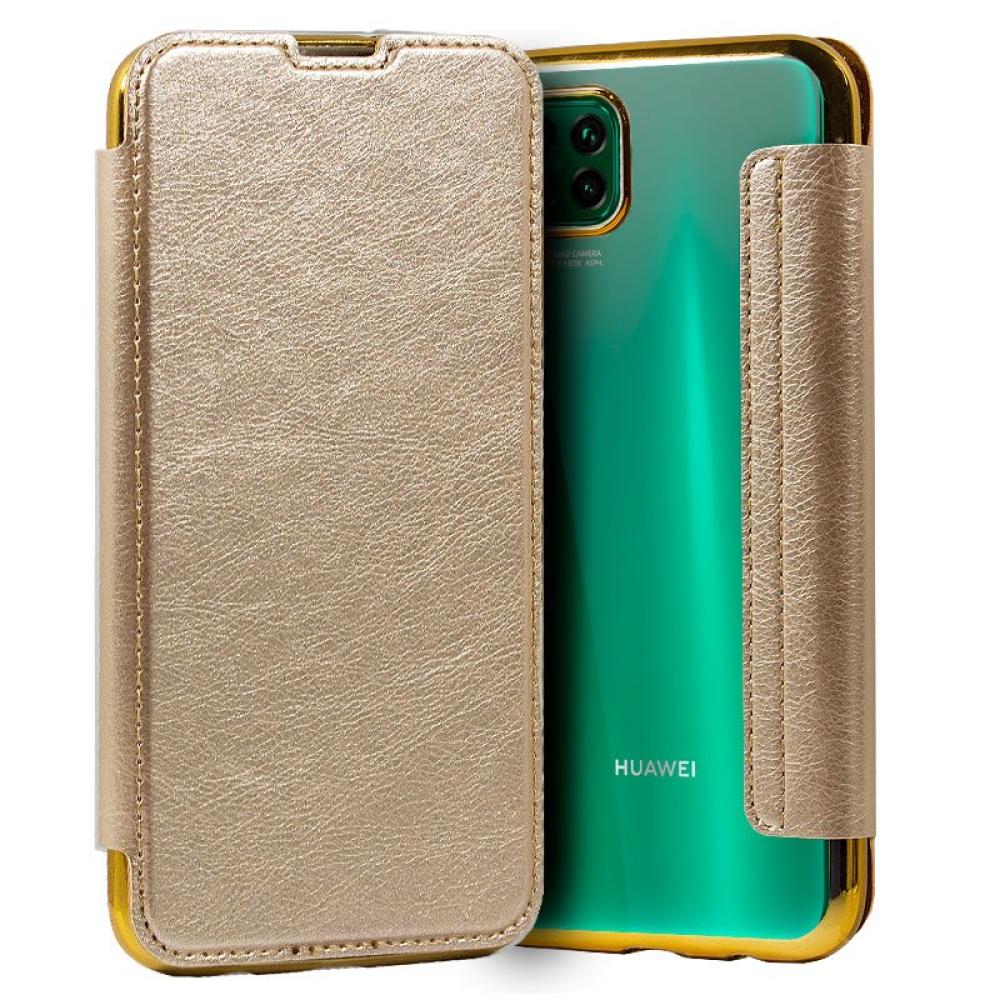 Funda COOL Flip Cover para Huawei P40 Lite Leather Dorado