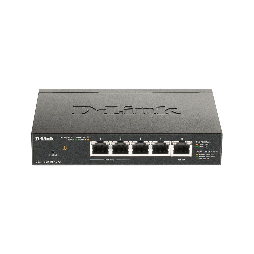 Switch Gestionable D-Link DGS-1100-05PDV2 5 Puertos/ RJ-45 10/100/1000 PoE - Imagen 1