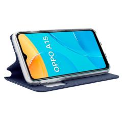 Funda COOL Flip Cover para Oppo A15 / A15s Liso Azul