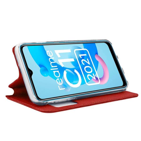 Funda COOL Flip Cover para Realme C11 2021 Liso Rojo