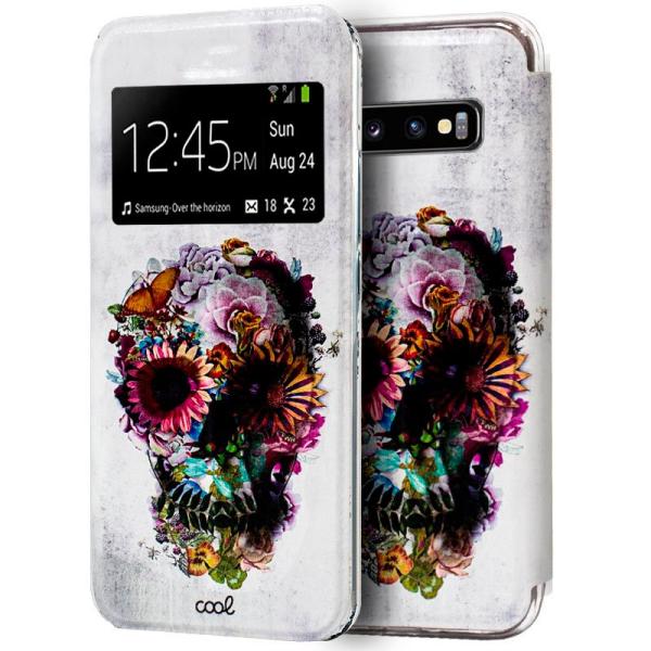 Funda COOL Flip Cover para Samsung G975 Galaxy S10 Plus Dibujos Calavera