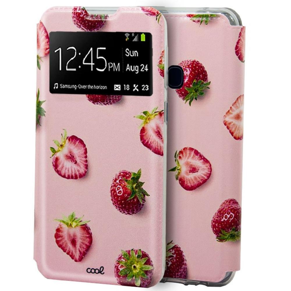 Funda COOL Flip Cover para Samsung M315 Galaxy M31 Dibujos Fresas