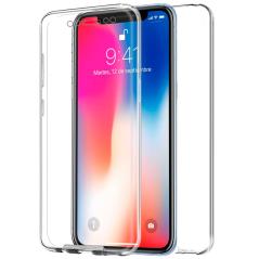 Funda COOL Silicona 3D para iPhone X / iPhone XS (Transparente Frontal + Trasera)