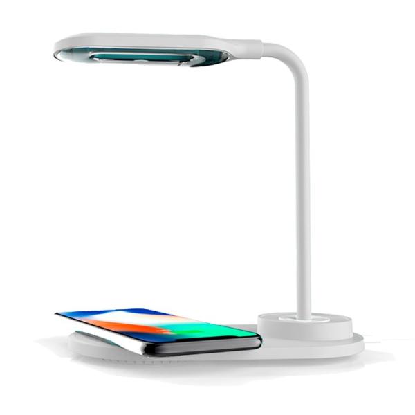 Lámpara LED + Base Carga Inalámbrica Qi COOL Blanco