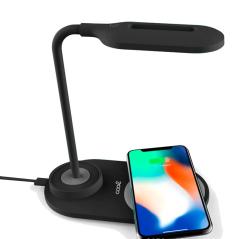 Lámpara LED + Base Carga Inalámbrica Qi COOL Negro