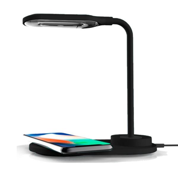 Lámpara LED + Base Carga Inalámbrica Qi COOL Negro