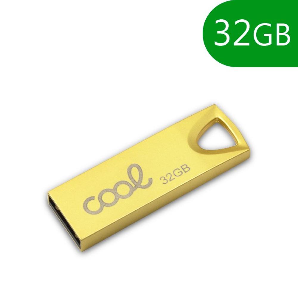 Pen Drive USB x32 GB 2.0 COOL Metal KEY Dorado