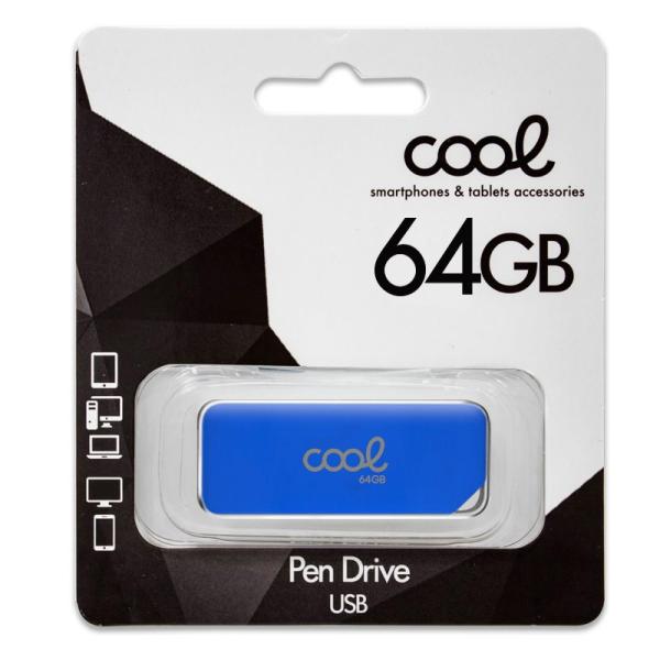 Pen Drive USB x64 GB 2.0 COOL Board Azul