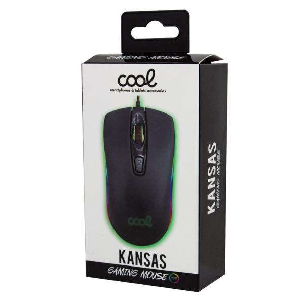 Ratón USB Gaming (Iluminación) COOL Kansas Negro